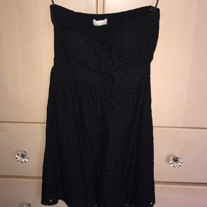 PATTERNED black sweet heart strapless dress